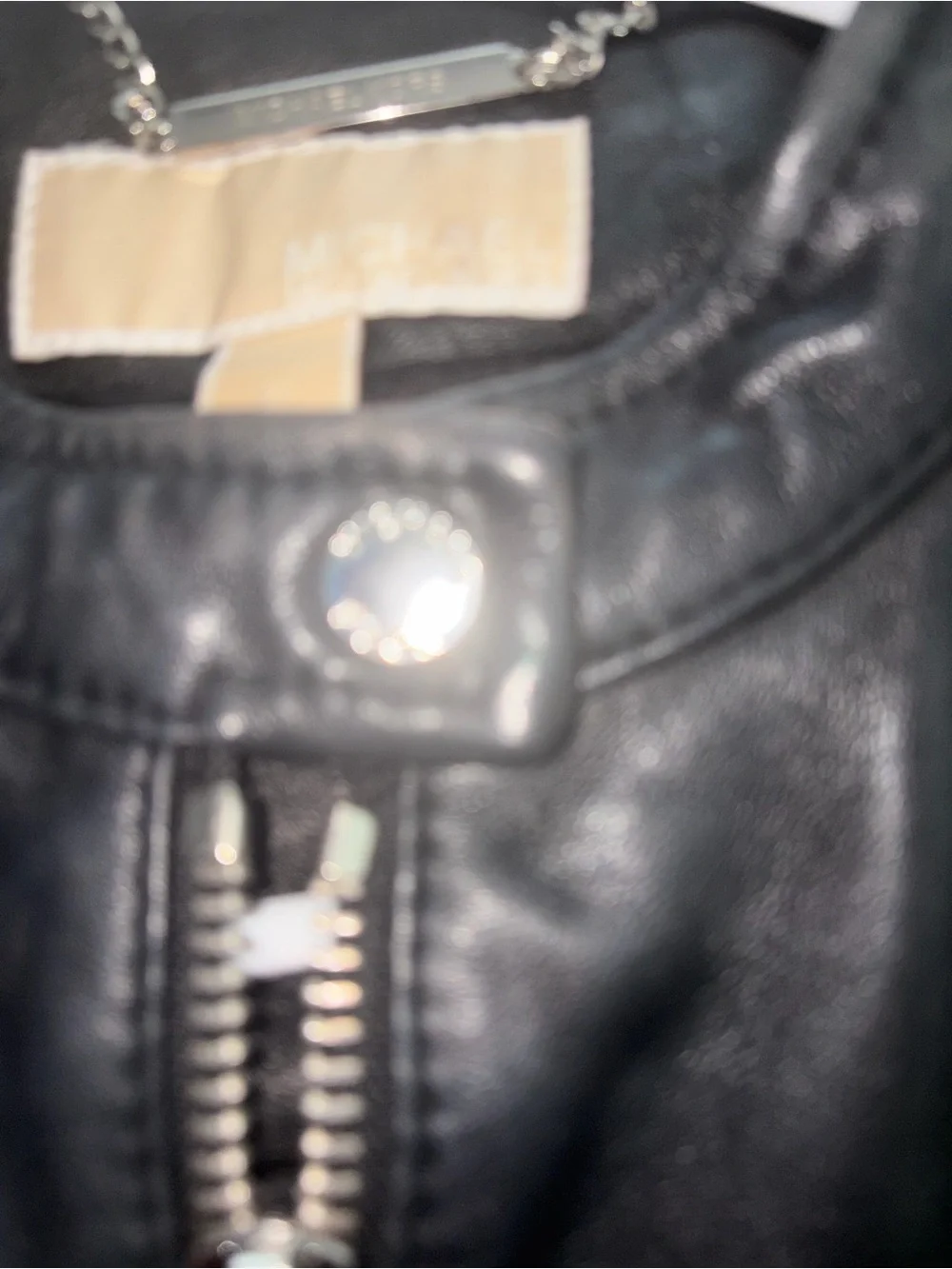 Michael Kors black leather moto jacket